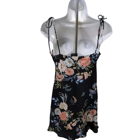 Princess Polly Black Floral Mini Dress 6 Slip Dress Y2K 90s Whimsigoth - Picture 4 of 11
